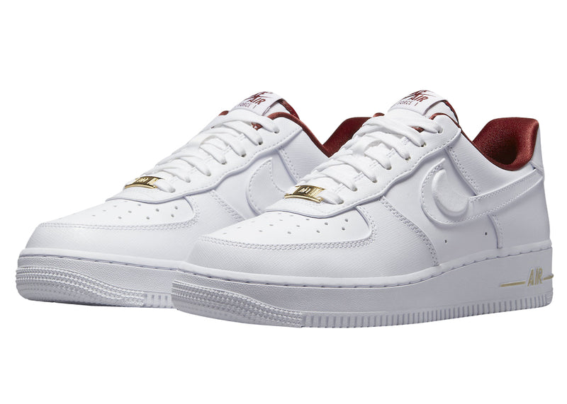 Nike air force 1 white sale team red