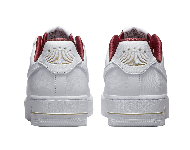 Nike air force 1 white hot sale team red